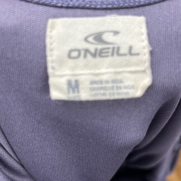 O'Neill Dark Floral Romper Shortall Size Med 1 Piece Blouson Romantic Boho Blue - Picture 8 of 16